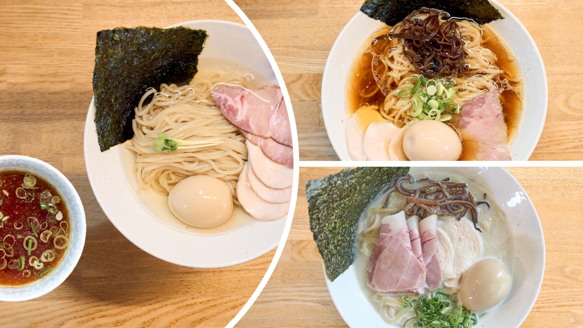 昆布水つけ麺,鶏清湯らぁ麺,鶏白湯らぁ麺